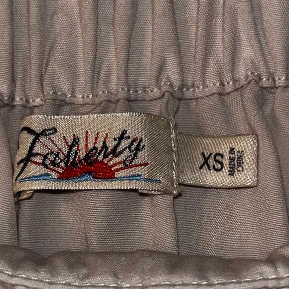 Faherty Khai Poplin Puff Sleeve Cotton Off-Shoulder Dress XS Beige Neutral - Picture 7 of 10